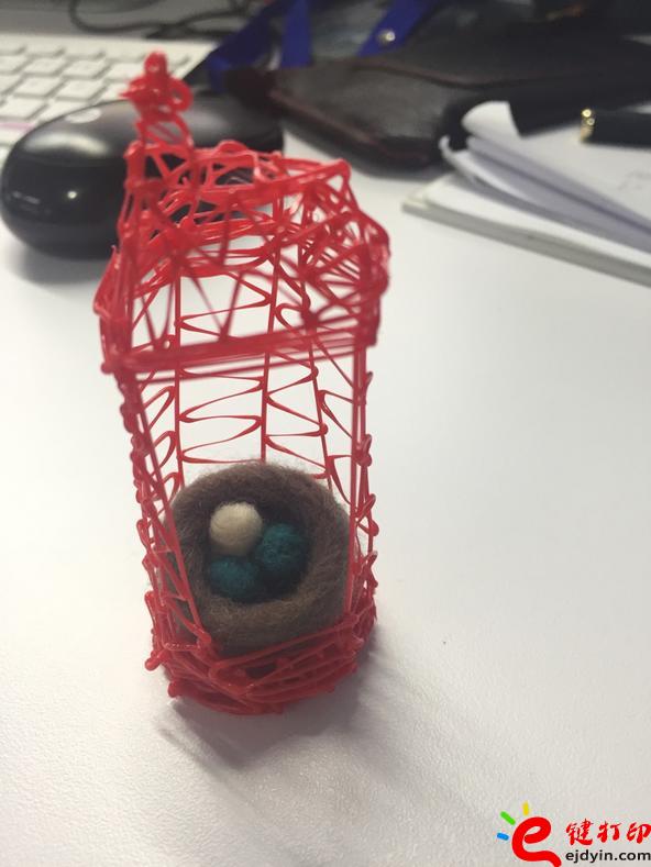 [內附美圖]第一次3D打印筆DIY作品之毛氈鳥巢
